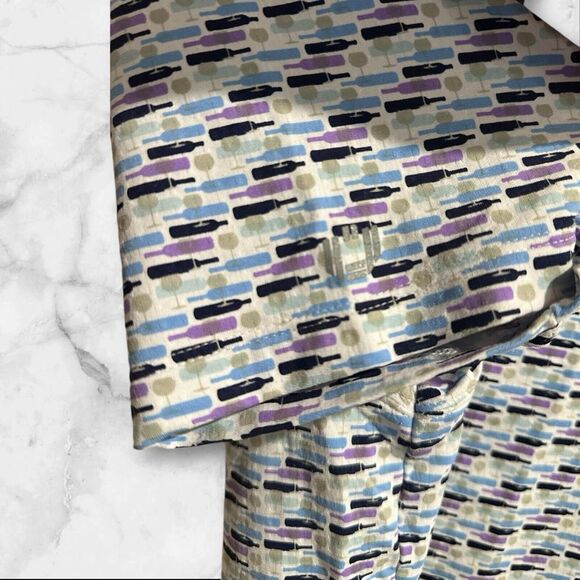 IBKUL Golf‎ Polo Shirt Men's Large Performance All Over Print Wine - Picture 3 of 4